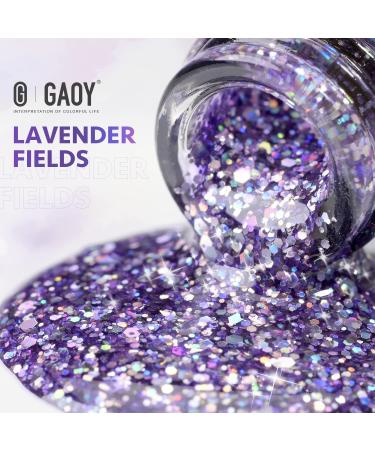 GAOY Lavender Purple Glitter Gel Nail Polish - 16ml Sparkly Diamond Shiny UV Gel for Nail Art - Soak Off DIY Manicure at Home - Buy Online on GoSupps.com