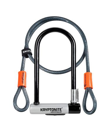 Kryptonite Kryptolok Standard 12.7mm U-Lock Bicycle Lock with FlexFrame-U Bracket & KryptoFlex 410 10mm Looped Bike Security Cable