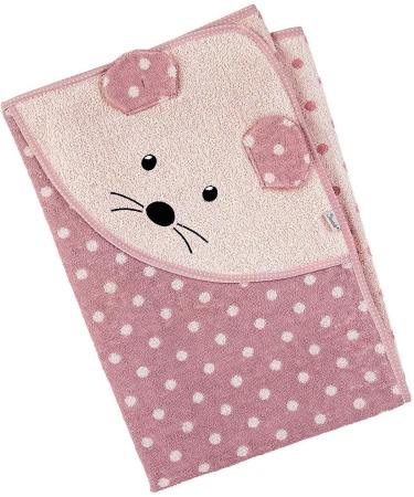 Sterntaler Mabel Hooded Towel for Babies & Children Embroidered Bath Towel in Pink 100x100 cm Cute Mouse Design - Buy Online on GoSupps.com