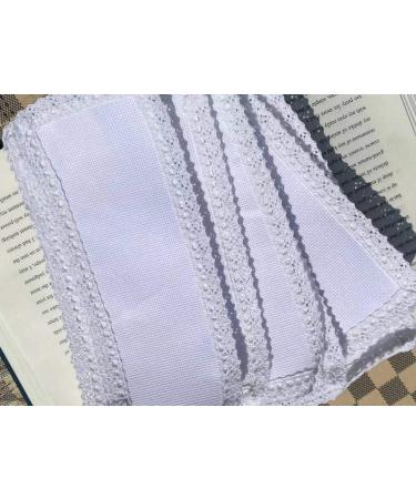 15 Pieces of 18 Count Book Marker Cross Stitch,net 42x130 aida 100% Cotton 18 Count aida with Cotton lace Edge,DIY Blank Bookmark,lace Cross Stitch Bookmarks