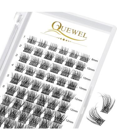 Eyelashes cluster quewel individual eyelashes single cluster lashes 72stck.D curl Mix8-16 eyelash segments wide foundation Individual eyelashes for eyes make-up DIY eyelash extension (qu18-d-mix8-16) 1 piece (1 Pack) Qu18-D mix 8-16mm