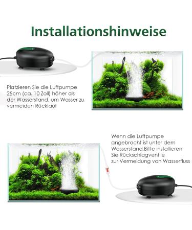 Buy AQQA Ultra Quiet 2.5W Aquarium Air Pump - Adjustable Oxygen Pump with Double Outlet Valve for Optimal Fish Tank Aeration - Buy Online on GoSupps.com