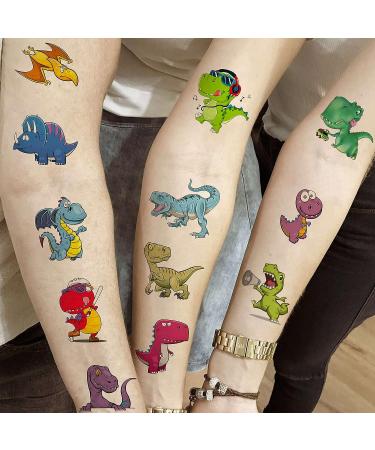 50 PCS 3D Dinosaur Temporary Tattoos for Kids - Fun T-Rex Fake Face Tattoo Sticker Set for Children's Party Favors - Small Dino Tattoos for Girls & Boys Birthday Gifts - Buy Online on GoSupps.com