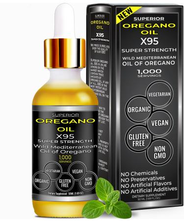 SUPERIOR FULVIC HUMIC X935 Oil of Oregano Drops Super Strength Mediterranean Wild Oregano 1000 Servings 1.69 oz
