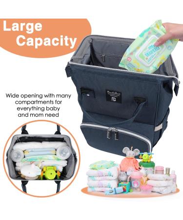 Pomelo Best Baby Diaper Backpack - Stylish Water-Repellent Large Capacity for On-the-Go - Marine Blue - Buy Online on GoSupps.com