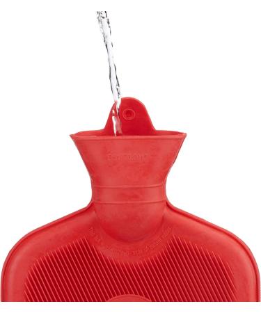 Relaxdays Hot Water Bottle Set | 2L Durable & Safe Odourless Natural Rubber Red - Ideal for Comfort & Warmth - Buy Online on GoSupps.com