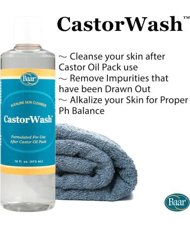 Baar Castor Oil Packs Kit - Heating Pad & Hexane-Free Palma Christi Oil - Reusable Wool Flannel Cloth - Disposable Packs - Buy Online on GoSupps.com
