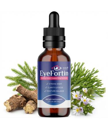 EyeFortin Plant-Based Vision Support Supplement with Natural Minerals 100% Natural Non-GMO Easy to Use Made in The USA 1 Month Supply 2 Fl Oz (Pack of 1)