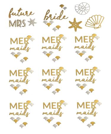 Bride to Be Gold Metallic Temporary Tattoos - 100+ Designs for Bachelorette Party - Buy Online on GoSupps.com