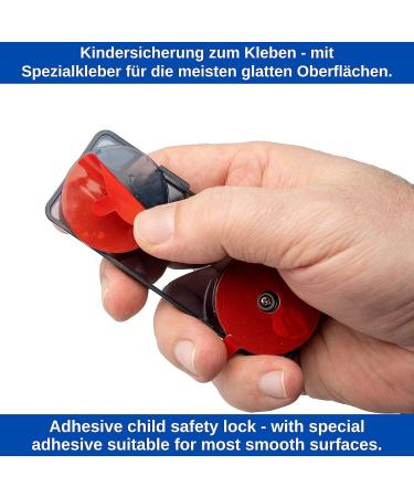 Universal Child Lock Safety Kit - 6 Transparent Black Door Locks for Cabinets & Drawers | Secure Baby Protection with Special Adhesive - Buy Online on GoSupps.com