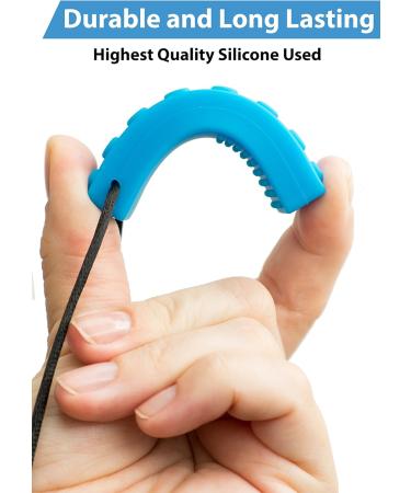 Tilcare Sensory Chew Necklace - Silicone Chewing Pendant for Kids & Adults with Autism - Textured Chewy Toys in Blue and Green - Buy Online on GoSupps.com