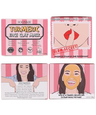 Turmeric & Vitamin C Face Mask - Skin Brightening Anti-Hyperpigmentation & Scar Fading with Bentonite Clay | Shop Now - Buy Online on GoSupps.com