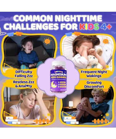 Kid s 4+ Magnesium Glycinate Gummies: Extra Strength Melatonin Free Magnesium Bisglycinate 100mg 200mg Supplement with L-Theanine B6 D3 Omega3 for Overall Health - Zzz Aid for Kids(120Count) Mixed Berry 60 Count (Pack of 2) - Buy Online on GoSupps.com