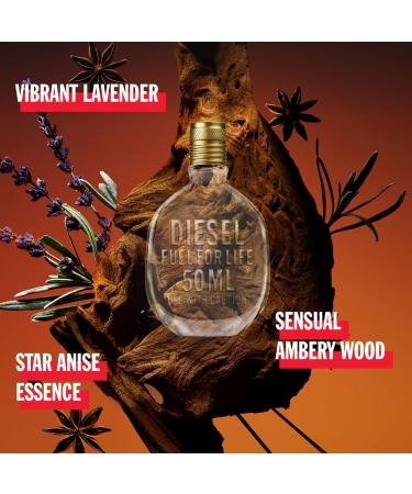 Diesel Fuel For Life Eau de Toilette for Men Woody and Ambery Scent With Notes of Anise & Lavender 1.7 Fl. Oz. - Buy Online on GoSupps.com
