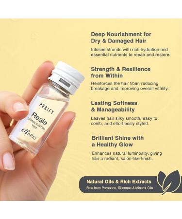 Purify Reale Intense Nutrition Vials Ampoules Treatment for Damaged and Dry Hair Deep Nourishing Care with Hydration and Repair Strengthening Treatment for Healthy Full-Bodied Hair 12 x 10 ml - Buy Online on GoSupps.com