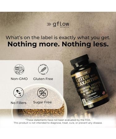 gflow vitamins Lutein and Zeaxanthin Supplements - Advanced Eye Vitamins with Astaxanthin Omega 3 Resveratrol Bilberry Lycopene Quercetin Ginkgo Biloba Vitamin D | Health Vision | Made in USA - Buy Online on GoSupps.com