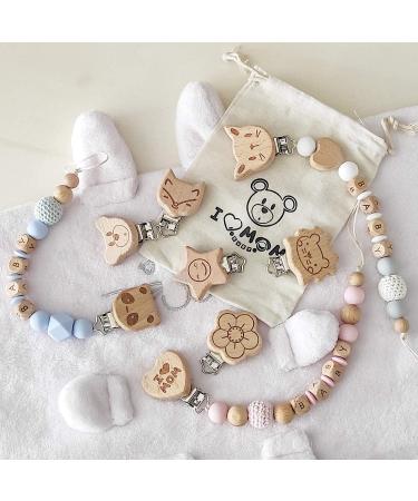 Artestar 8-Piece Wooden Animal Pacifier Clip Set | Baby & Children Accessories | Secure and Stylish Pacifier Chains - Buy Online on GoSupps.com