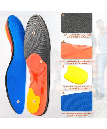 High Arch Support Insoles for Men & Women | Plantar Fasciitis Relief | Anti-Odor Orthotic Insoles for Arch Pain | Size M 8.5-10.5 Men / 9.5-11.5 Women - Buy Online on GoSupps.com