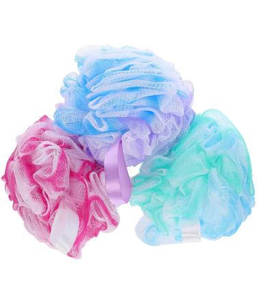 FRCOLOR 3pcs Shower Loofah Reusable Body Scrubber Loofah Exfoliating Body Wash Scrubber for Men Women