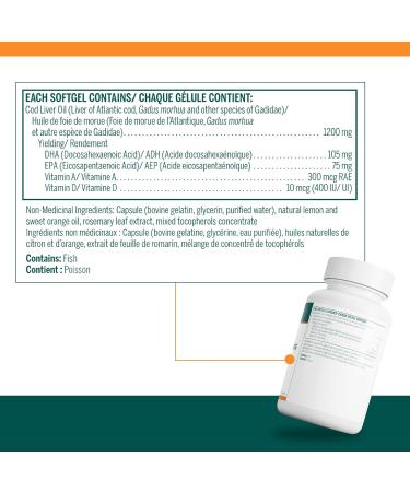 Genestra Brands - Cod Liver Oil DHA/EPA Forte Capsules - Blend of DHA EPA and Vitamins A and D - 60 Softgel Capsules - Buy Online on GoSupps.com