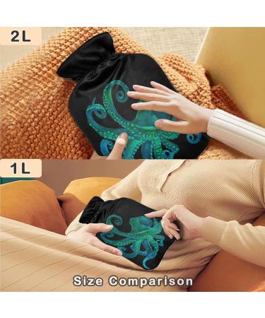 Naanle Watercolor Hot Water Bottle with Cover 1L Transparent Heat Therapy for Bed Hands & Feet | Pain Relief & Warmth - Buy Online on GoSupps.com