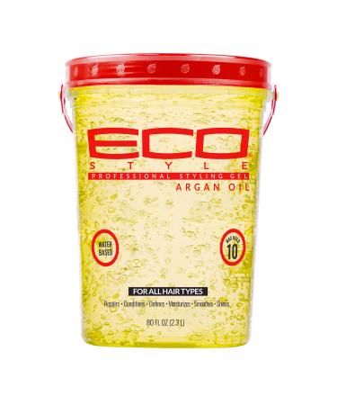 Eco Style Moroccan Argan Oil Styling Gel - Promotes Healthy Hair - Nourishes And Repairs Hair - Delivers Long Lasting Shine - Provides Maximum Hold and Helps Tame Frizz - Ideal For All Hair - 80 oz