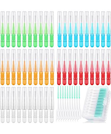 350 Pieces Interdental Brush Tooth Floss Tooth Cleaning Tool Toothpick Dental Tooth Flossing Head Oral Dental Flosser Teeth Soft Dental Picks Refill Dental Flosser Toothpick Cleaners (Cute Colors)