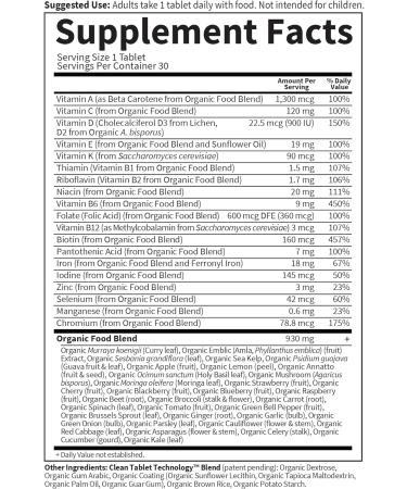 Garden of Life Organics Prenatal Vitamin | Folate, Iron, Vitamin C & D3 | Non-Constipating & Gluten-Free | Vegan | 30 Day Supply - Buy Online on GoSupps.com