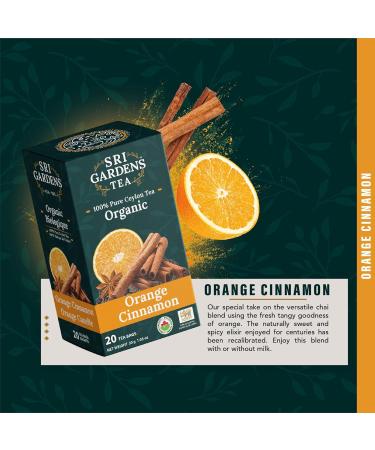 Sri Gardens Tea Orange Cinnamon Tea Bags 20 count - Buy Online on GoSupps.com