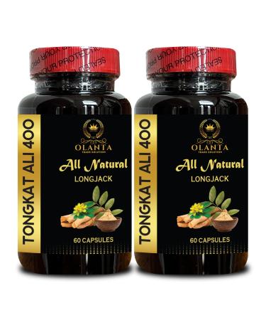 OLANTA TRADE SOLUTION Longjack Tongkat Ali Root Eurycoma longifolia - Designed for Looking for Simple Plant-Based Solutions - Stamina Support Supplement for Men and Women - 2 Bottles 120 Capsules