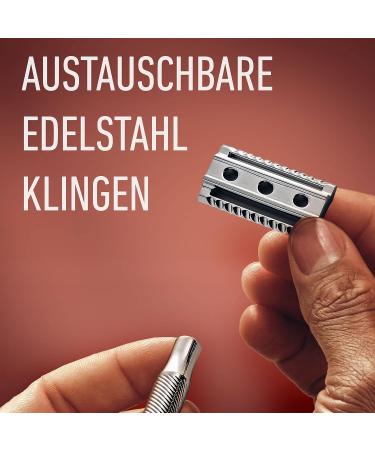 King C. Gillette Razor Set for Men | Razor + 5 Blades & Wooden Brush | Premium Shaving Experience & Perfect Gift Bundle - Buy Online on GoSupps.com