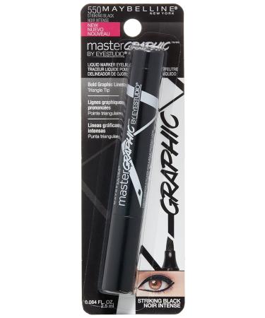 Maybelline New York Eye Studio Master Graphic Liquid Eyeliner, Striking Black, 0.084 oz - Buy Online on GoSupps.com