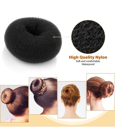 Extra Large 6-Inch Hair Bun Donut for Bridal & Hollywood Styles Choose Brown Black or Blonde | Hair-So Black - Buy Online on GoSupps.com