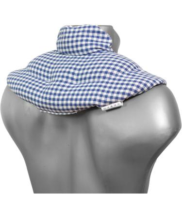 2-in-1 Neck Pillow with Stand-Up Collar - Blue-White Heat & Cold Therapy - Rapeseed Filling for Comfort - Buy Online on GoSupps.com