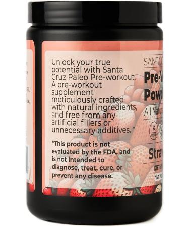 Santa Cruz Paleo Natural Pre Workout Powder with Electrolytes Magnesium 30 Servings - Strawberry - 13.4 Oz - Buy Online on GoSupps.com