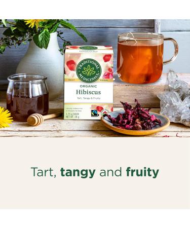 Traditional Medicinals - Organic Hibiscus Herbal Tea (Pack of 6) - Fair Trade Ingredients - Tart Tangy and Fruity - 96 Tea Bags Total Tea Hibiscus 16 count (Pack of 6) - Buy Online on GoSupps.com