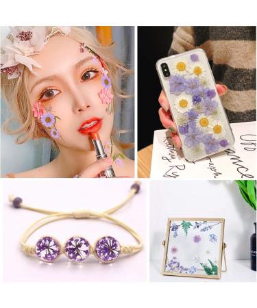 Dried Flowers for Resin Jewelry, Art Crafts, Scrapbooking - Natural Pressed Flowers for DIY Molds, Candles, Soaps, Nails Decor - Purple - Buy Online on GoSupps.com