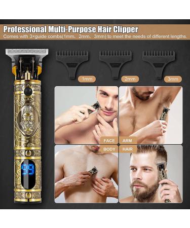 Professional Gold Hair Clippers & Beard Trimmer for Men - Cordless Grooming Kit with T Outliner Blade - Buy Online on GoSupps.com