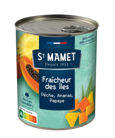 ST MAMET Since 1953 Freshness of the islands Peach, Pineapple, Papaya 840g