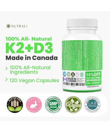 Max Strength Vitamin D3 + K2 1000 IU with MK-7 120mcg - D3 + K2 Vitamin for Heathy Strong Bones Teeth & Immune Support 120 Vegan Capsules 120 count (Pack of 1) - Buy Online on GoSupps.com