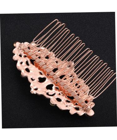 FRCOLOR Rhinestone Hair Comb Gold Teeth Hair Clip Combs Headpiece for Women Wire Hair Side Comb Metal Hair Side Comb Fashion Hair Comb Pin Metal Hair Clips for Women Rhinestones Veil Bride - Buy Online on GoSupps.com