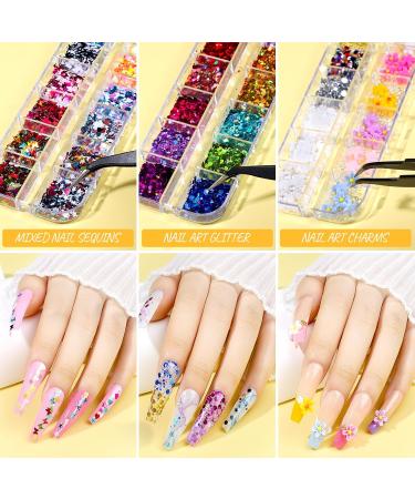 Teenitor Fake Nails Kit - Clear Coffin Press On Nail Tips Nail Art Supplies Glitter & Rhinestones for Stunning Nail Designs | International Shipping Available - Buy Online on GoSupps.com