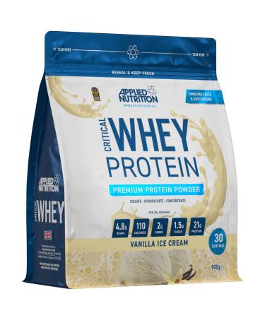 Applied Nutrition Critical Whey Protein Powder 900g - High Protein Powder Protein Milkshake Muscle Building Supplement with BCAAs & Glutamine (900g - 30 Servings) (Vanilla) Vanilla 900g (Pack of 1) - Buy Online on GoSupps.com