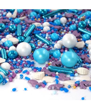 Strussel Ocean Girl Mermaid Mix 90g - White Lilac Blue Colorful Sprinkles for Children's Birthday Cupcakes & Muffins | Sprinkle Happiness - Buy Online on GoSupps.com