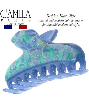 Camila Paris CP3312 Blue French Hair Clip for Women - Strong Hold Claw Clip for Thick, Curly, and Wavy Hair - Fashion Styling Accessory - Made in France - Buy Online on GoSupps.com
