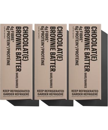 Mid-Day Squares Brownie Batter Bars 33g each 3 Packs (36 Squares) | Made with Real Chocolate 6g Plant Protein 4g Fiber Gluten Free Certified Vegan Brownie Batter 12 Count (Pack of 3)