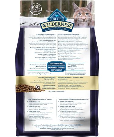 Blue Buffalo Wilderness High Protein Grain Free Natural Mature Dry Cat Food Chicken 2.2kg bag - Medium Bag kibble Small Bag Mature - Buy Online on GoSupps.com