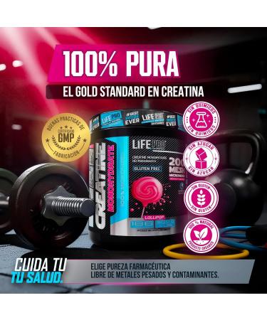 Cr atine monohydrate Life Pro 200 mesh micronis e 500 g poudre de cr atine micronis e d'une puret de 99 9% augmente l'endurance et la force absorption rapide entra nement et performance Lollipop - Buy Online on GoSupps.com