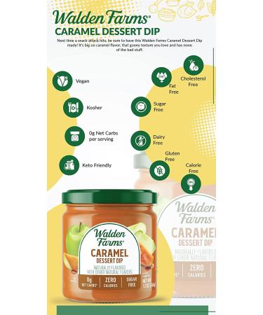 Walden Farms Caramel Dipping 12oz Dessert Dip - Sugar & Calorie Free, Non-Dairy, Keto Vegan Friendly - 2 Pack 12 Ounce Jars - Buy Online on GoSupps.com