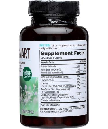 365 by Whole Foods Market Think Smart with B Vitamins Amino Acids Ginkgo Asian Ginseng Gotu Kola & Choline 120 Capsules 120 Count (Pack of 1) - Buy Online on GoSupps.com